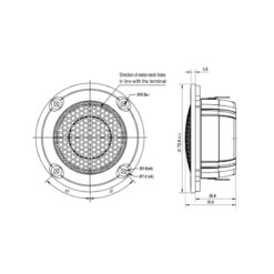 Alternative view of SB ACOUSTICS SB29BNC-C000-4 29mm 4ohm Neodymium Beryllium Dome Tweeter