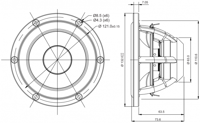 SB ACOUSTICS SATORI MW13P-8 5'' 8ohm Neodymium MIDWOOFER Loudspeaker