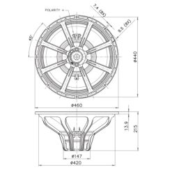 Alternative view of Faital Pro 18FX600 8ohm 18" 700 watt Neo Speaker