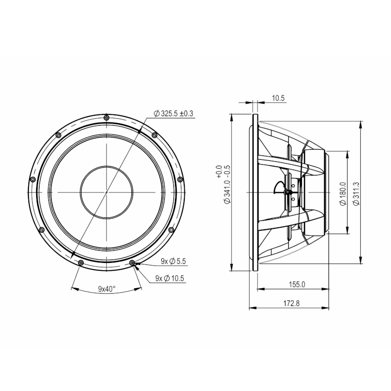 SB ACOUSTICS SATORI WO34HC-8 8 Ohm 13.5" SUBWOOFER Loudspeaker - Image 4
